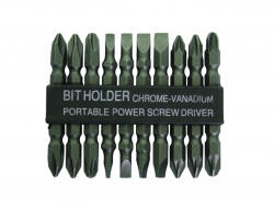Gadget Biti 2 capete set 10pcs CR-V GD HardWork ToolsRange (390507) Surubelnita