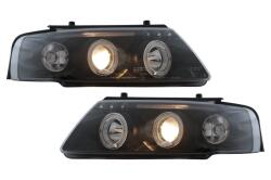 KITT Lightning Faruri Angel Eyes negre pentru VW Passat B5 3B, compatibile 1996-2000 (HLVWPAB5AE)