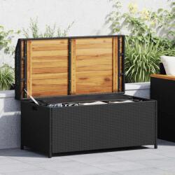 vidaXL Banca depozitare gradina, negru, 100x50x52 cm, poliratan/acacia GartenMobel Dekor (365949)