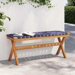 vidaXL Banca de gradina, albastru închis, lemn masiv acacia/textil GartenMobel Dekor (366516)