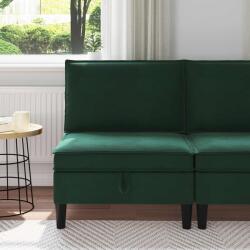 vidaXL Sofa cu Depozitare Verde închis Catifea GartenMobel Dekor (42027107) Canapea
