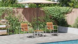vidaXL Sezlong 3 pcs Maro Lemn solid de tec GartenMobel Dekor (3334843)