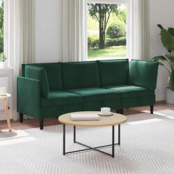 vidaXL Set de mobilier pentru living 3 pcs Verde închis Catifea GartenMobel Dekor (3413738)
