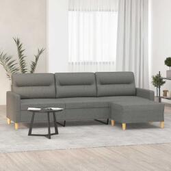 vidaXL Canapea cu 3 locuri si taburet, gri închis, 210 cm, textil GartenMobel Dekor (3153430) Canapea