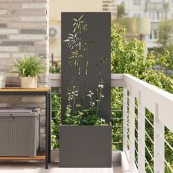 vidaXL Ghiveci de Gradina cu Panou Decorativ Negru 50 x 140 cm GartenMobel Dekor (876448)