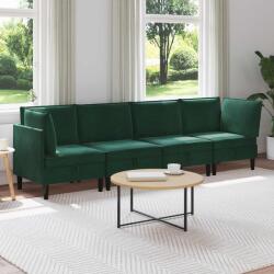 vidaXL Set de mobilier pentru living 4 pcs Verde închis Catifea GartenMobel Dekor (3413739)