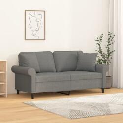 vidaXL Canapea cu 2 locuri cu perne&pernute gri închis 140 cm textil GartenMobel Dekor (3153242) Canapea