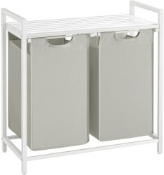 Vasagle Cos de rufe dublu VASAGLE cu raft, 2 saci detasabili, 92L, alb (EZ-BLH201W01)
