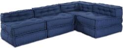 vidaXL Fotolii puf modulare, 4 buc. , indigo, textil GartenMobel Dekor (3315088)