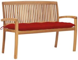 vidaXL Banca de gradina stivuibila cu perna, 128, 5 cm, lemn masiv tec GartenMobel Dekor (3063300)