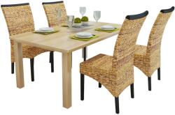 vidaXL Scaune de bucatarie 4 buc. abaca si lemn masiv de mango GartenMobel Dekor (274198)