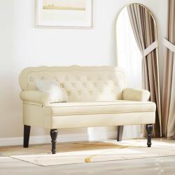 vidaXL Banca Chesterfield Crem 119.5 x 64.5 x 75 cm Piele artificiala GartenMobel Dekor (42019295)