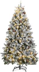 vidaXL Brad Craciun artificial articulat cu 300 LED-uri/globuri 180 cm GartenMobel Dekor (3210138)