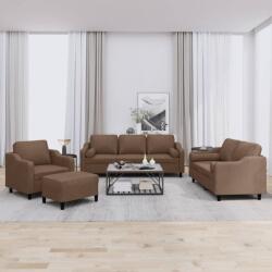 vidaXL Set de canapele cu perne, 4 piese, maro, textil GartenMobel Dekor (3201797) Canapea