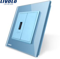LIVOLO Priza USB Livolo cu rama din sticla SmartElectro IntelligentHouse (VL-C791USB-19)