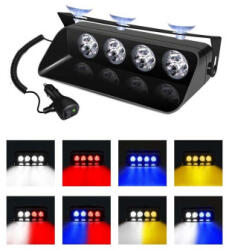 LAMPA LED stroboscopica pentru parbriz 12V, cu ventuze si moduri multiple (S4Y) (060317-2)