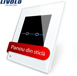LIVOLO Panou intrerupator dublu cu touch Livolo din sticla - Seria R SmartElectro IntelligentHouse (BB-C7-C2-31)