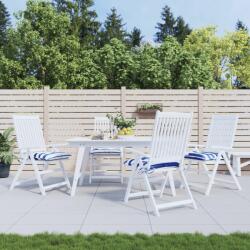 vidaXL Perne de scaun, 4 buc. , albastru&alb, 40x40x7 cm, textil, dungi GartenMobel Dekor (361487)