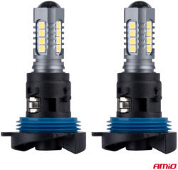 AMiO Bec LED Canbus HP24W alb 12V/24V cu 18 SMD 3030, Amio, set 2 buc (AM02803)