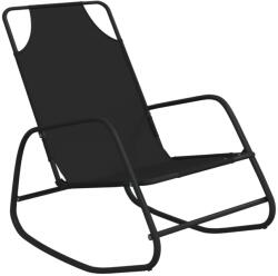 vidaXL Sezlong balansoar, negru, otel si textilena GartenMobel Dekor (318124)