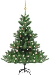vidaXL Pom de Craciun artificial brad Nordmann LED&globuri verde 150cm GartenMobel Dekor (3077645)