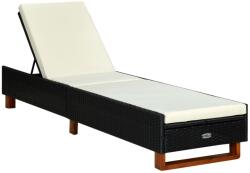 vidaXL Sezlong cu perna, negru, poliratan GartenMobel Dekor (310472)