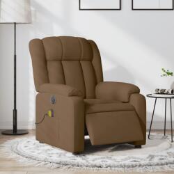 vidaXL Fotoliu electric de masaj rabatabil, maro, textil GartenMobel Dekor (3205308)