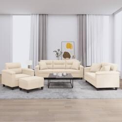 vidaXL Set de canapele cu perne, 4 piese, bej, microfibra GartenMobel Dekor (3202313) Canapea