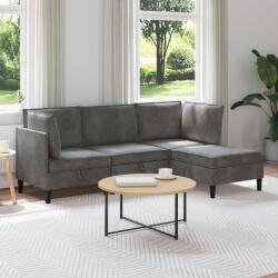 vidaXL Set de mobilier pentru living cu perna 4 pcs Gri închis Catifea GartenMobel Dekor (3413735)