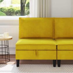 vidaXL Sofa cu Depozitare Galben Catifea GartenMobel Dekor (42027111) Canapea