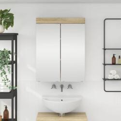 vidaXL Dulap cu oglinda pentru baie TULUM Stejar Sonoma Lemn compozit GartenMobel Dekor (880363)