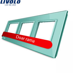 LIVOLO Rama priza tripla Livolo din sticla SmartElectro IntelligentHouse (BB-C7-SR/SR/SR-18)
