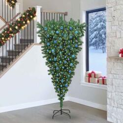 vidaXL Brad de Craciun artificial pre-iluminat cu minge, cu design rasturnat GartenMobel Dekor (3396889)