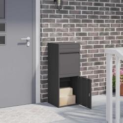vidaXL Cutie pentru colet cu depozitare Negru 41 x 38 x 103 cm Otel GartenMobel Dekor (874933)