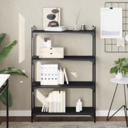 vidaXL Biblioteca cu 4 niveluri, negru, 80x30x120 cm, lemn prelucrat GartenMobel Dekor (837672) Biblioteca
