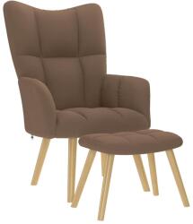vidaXL Scaun de relaxare cu taburet, maro, textil GartenMobel Dekor (4016782)