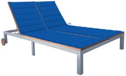 vidaXL Sezlong cu perna, 2 pers, lemn masiv de acacia si otel GartenMobel Dekor (3061567)