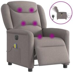 vidaXL Fotoliu electric de masaj rabatabil, gri taupe, textil GartenMobel Dekor (3303191)