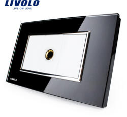 LIVOLO Priza cu mufa pentru microfon Livolo cu rama din sticla - standard italian SmartElectro IntelligentHouse (VL-C391M1-82)