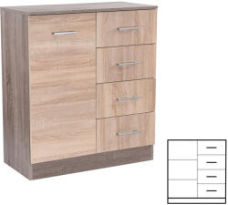 Leziter Comoda Leziter Miami 80x92 cm cu 1 usa si 4 sertare, stejar Sonoma/York (LMK1A4FSTYT) Comoda