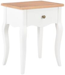 vidaXL Noptiera, alb si maro, 40x30x50 cm, lemn masiv de pin GartenMobel Dekor (280006)