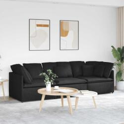 vidaXL Canapea modulara cu perne, negru, textil GartenMobel Dekor (3321269) Canapea