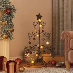 vidaXL Brad de Craciun din metal pentru decor, negru, 90 cm GartenMobel Dekor (359606)