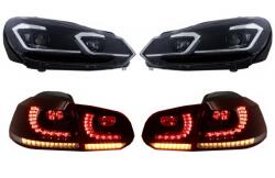 KITT Set faruri LED si stopuri Full LED pentru VW Golf 6 (2008-2013) G7.5 (COHLVWG6FSRCFW)