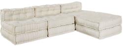 vidaXL Canapea puf modulara 4 locuri, convertibila, crem, textil GartenMobel Dekor (3315064)