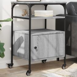 vidaXL Suport imprimanta, 3 niveluri, gri sonoma, 50x40x76 cm, lemn GartenMobel Dekor (842294)
