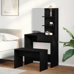 vidaXL Set de Dressing cu sertar 2 pcs Stejar Negru Lemn compozit GartenMobel Dekor (3333071)