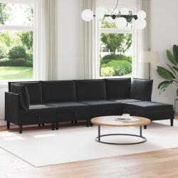 vidaXL Set de mobilier pentru living cu perna 5 pcs Negru Catifea GartenMobel Dekor (3413756)