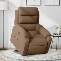 vidaXL Fotoliu electric de masaj rabatabil cu ridicare, maro, textil GartenMobel Dekor (3205020)