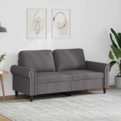 vidaXL Canapea cu 2 locuri, gri, 140 cm, piele ecologica GartenMobel Dekor (359506) Canapea